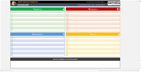 SWOT Analysis Template | Printable & Free Excel Spreadsheet