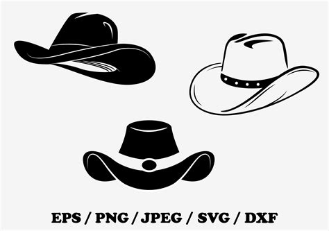 Vintage Western Cowboy Hats Silhouettes Graphic by terrabismail · Creative Fabrica