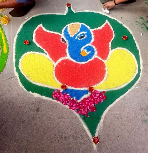 {Beautiful} Ganesha-Ganpati Rangoli Designs, Photo, Wallpape