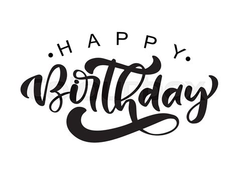 Vector illustration handwritten modern brush lettering of Happy ...