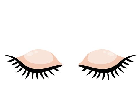 Two Closed eye. Detail of face. Eyelid with eyelashes. Flat cartoon illustration isolated on ...