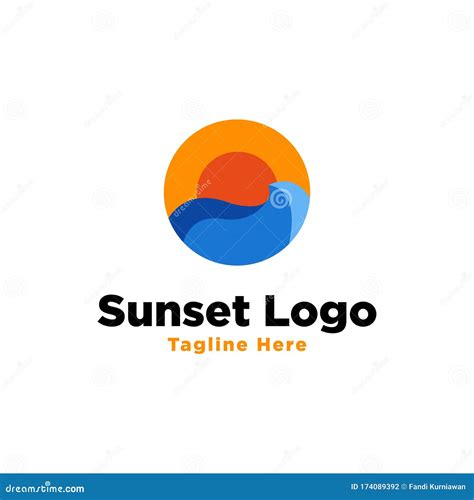 Sunset Logo Design Inspiration. Vector Illustration Stock Vector - Illustration of logo, natural ...