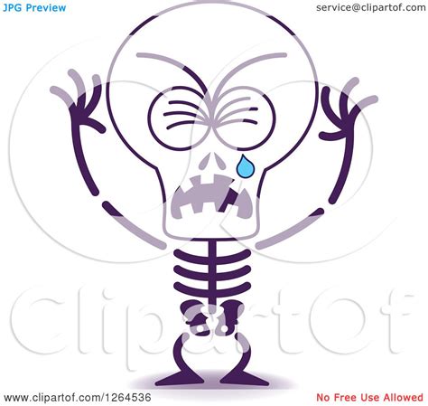 Clipart of a Sad Halloween Skeleton Crying - Royalty Free Vector ...