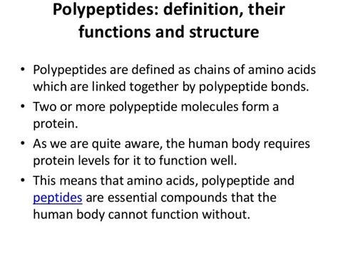 Polypeptides: definition, their functions and structure