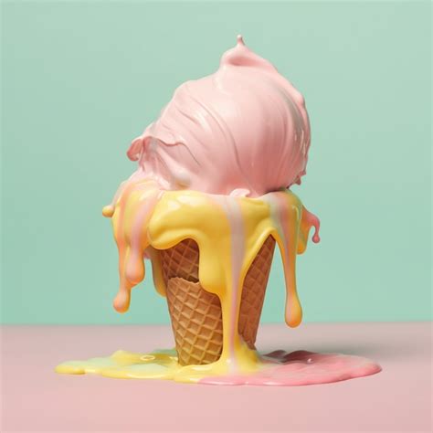 Premium AI Image | Delicious ice cream melting