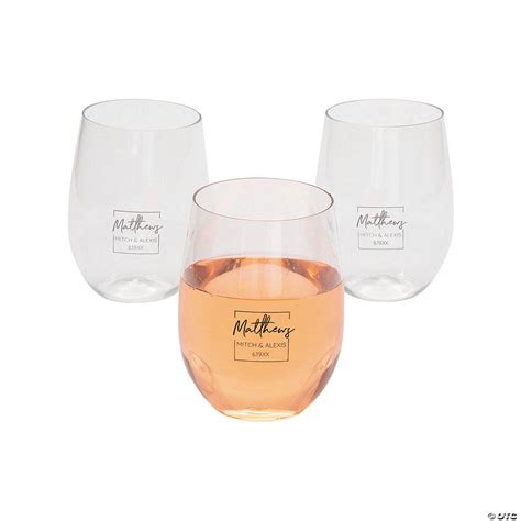 Personalized Last Name Stemless Plastic Wine Glasses - 48 Pc ...