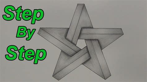 How To Draw An Impossible Star Step By Step - 3D Star - Impossible ...