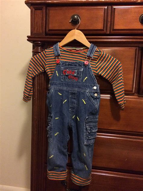 Decided to make my 15 month old her own custom DIY Chucky costume. Halloween 2016 here we come ...