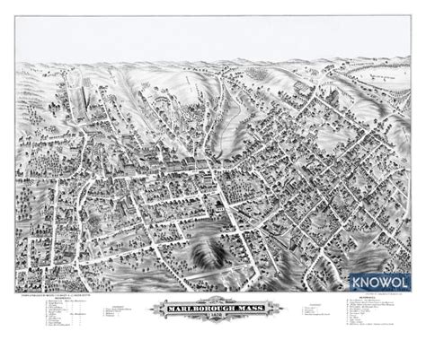 Beautifully restored map of Marlborough, MA from 1878 - KNOWOL