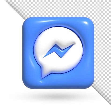 Premium PSD | Facebook messenger social media logo icon 3d isolated