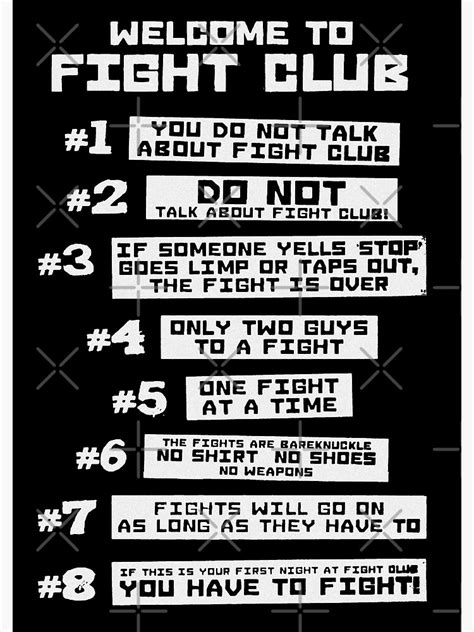 "Fight Club Rules - Black Version" Poster for Sale by StylizedKon ...