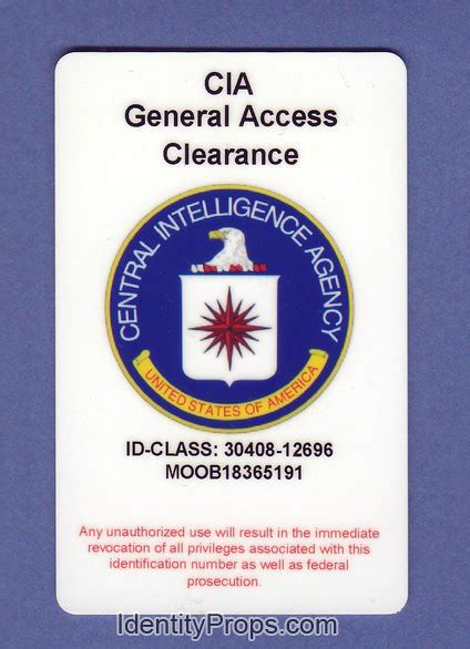 CIA central intelligence agency general access clearance ID Card | Flickr - Photo Sharing!