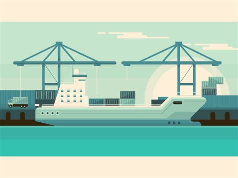 Container ship by JONES&CO on Dribbble