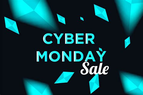 Cyber Monday Sale Poster with Glowing Diamonds 696534 Vector Art at ...