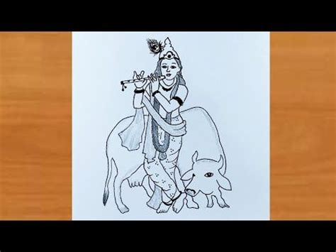 Cow Drawing Easy, Easy Drawings, Pencil Drawings, Krishna Drawing ...