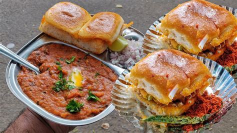 Amul Butter Pav Bhaji Street Food | Butter & Cheese Vada Pav | North ...