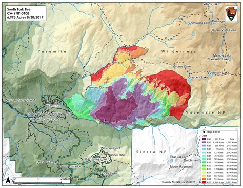 Thursday Afternoon Update on Fires Currently Burning in Yosemite National Park