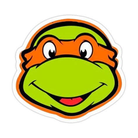 a sticker with an image of a turtle wearing a headband and smiling at ...