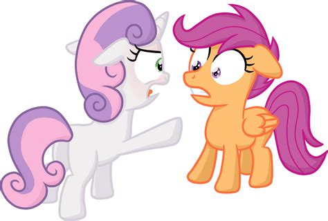 Sweetie Belle being angry at Scootaloo by moemneop on DeviantArt