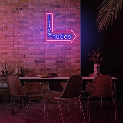 Live Nudes Neon Sign - Vintage-Style LED Light for Bars and Man Caves