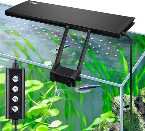 hygger Clip On 24/7 Lighting Aquarium LED Light, 14W Sunrise-Daylight-Moonlight Mode and DIY ...