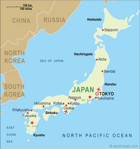 Japan Map, Japan Travel Maps from Word Travels