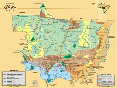 Mapa Turístico de Mato Grosso