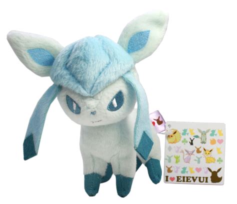 New ~ 5" Glaceon Plush - 48142 - Pokemon I LOVE Eevee Stuffed w Chain ...