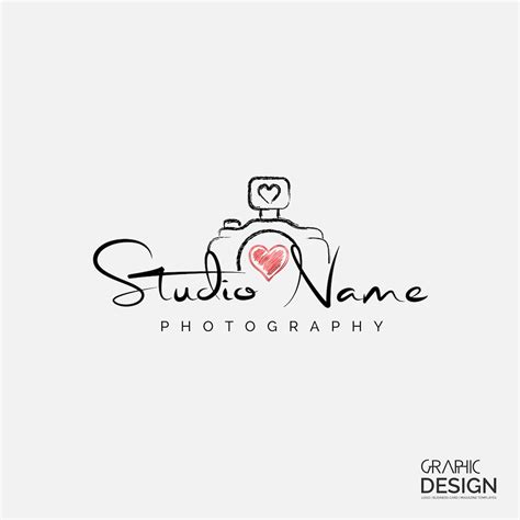 Photography Logo Business Card Design, Premade Logo, Studio Logo, Heart ...