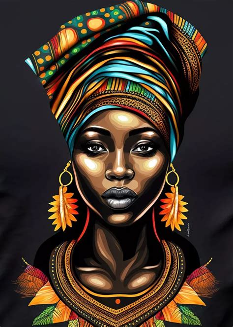 Beautiful 'African woman' Poster Print by DorthyToy Printed on Metal ...