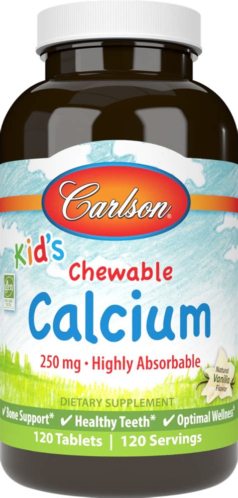 Chewable Calcium Tablets for Kids | Vanilla | 120 Tablets