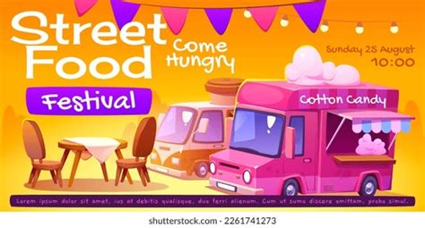 Street Food Festival Poster Vendor Trucks Stock Vector (Royalty Free ...