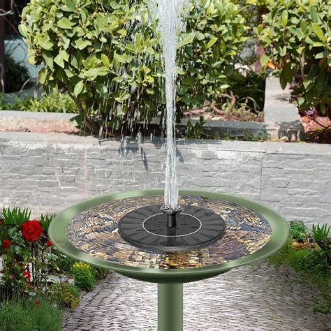 Solar Powered Bird Bath Fountain Pump with 6 nozzles (AS10B-1.4W ...