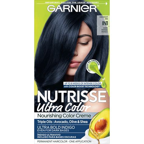 Garnier Nutrisse Nourishing Hair Color Creme, IN1 Dark Intense Indigo - Walmart.com