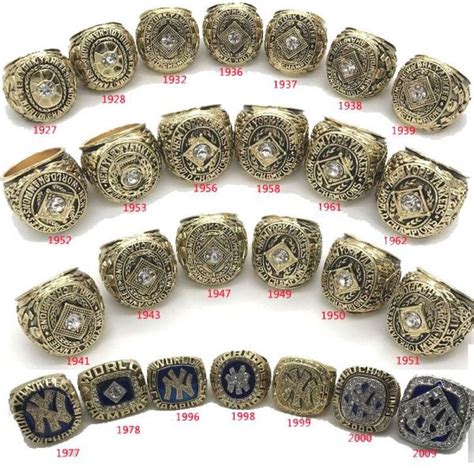 NEW YORK YANKEES MLB WORLD SERIES CHAMPIONSHIP RINGS SET - Punk Dark