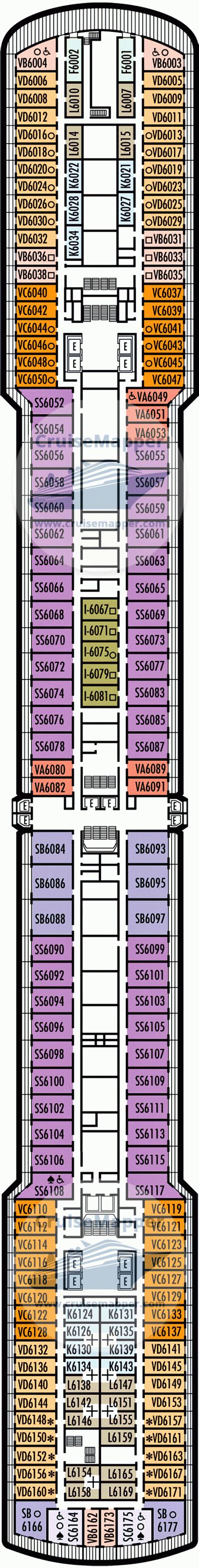 ms Westerdam deck 6 plan | CruiseMapper