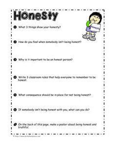 Honesty Worksheet More | Honesty lesson, Therapy worksheets, Counseling ...