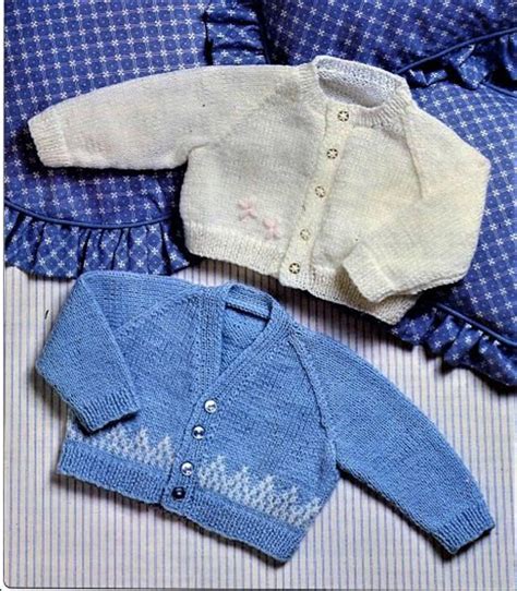 Baby Cardigans in 4 Ply Knitting Pattern, Instant Download Pdf, Size 16 to 22 Inch Chest, Babies ...