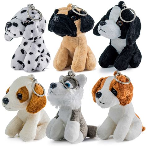 Prextex Plush Puppies - Set of 6 Realistic Looking 5-Inch Cute and Cozy ...