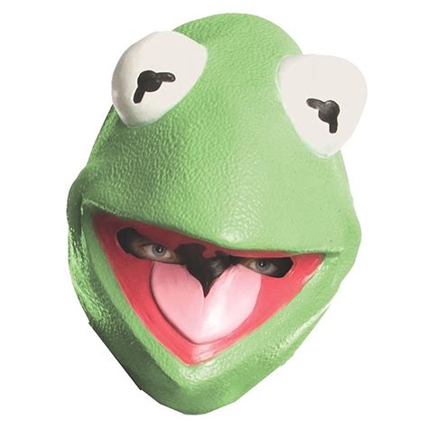 Kermit the Frog Mask Big Eyes Muppet Green Vinyl Puppet Cartoon Halloween Costume Accessory ...