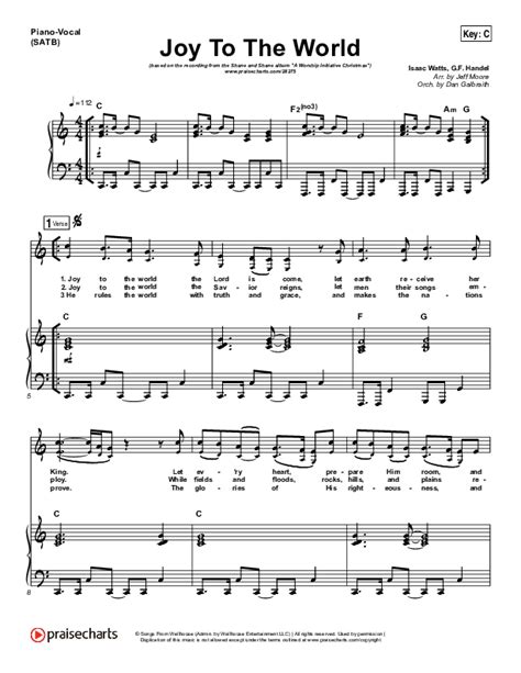 Joy To The World Sheet Music PDF (Shane & Shane / The Worship ...