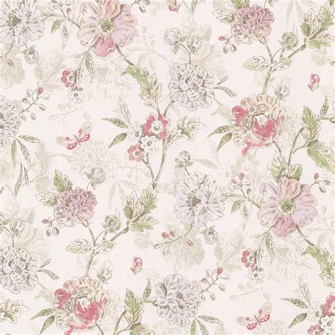 Brewster Wallcovering Kitchen and Bath Resource III 56-sq ft Pink Vinyl Floral Wallpaper at ...