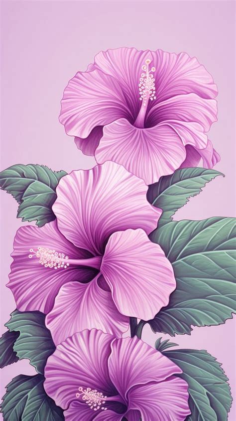 Vintage drawing purple hibiscus flower | Premium Photo Illustration ...