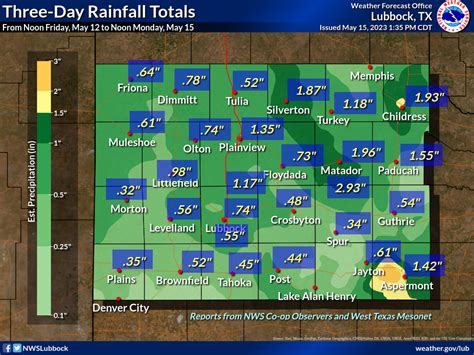 Mid-May brings widespread rain to West Texas (12-15 May 2023)