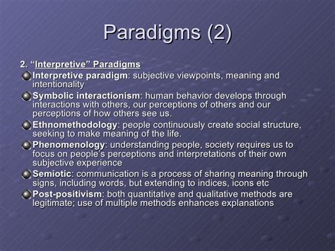 Paradigms And Theories