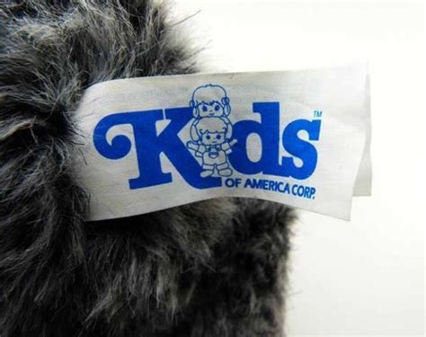 Vintage Kids of America Corp Teddy Bear Black White Brindle Stuffed ...