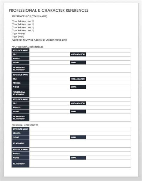 Free Reference List Templates | Smartsheet