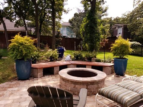 Backyard patio with firepit, raised garden and water fountain. | Fire ...