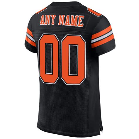 Custom Black Orange-White Mesh Authentic Football Jersey – Fiitg