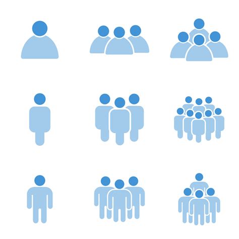 vector people icon set. individuals and groups. used for business and ...